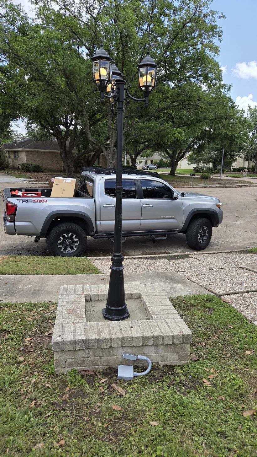Landscape lamp post after Houston TX 77071